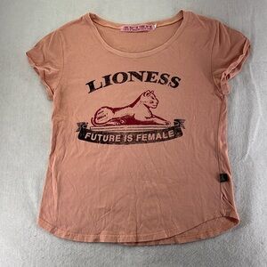 Krag Drag Short Sleeve Shirt Pink Lioness Future Is Female Womens Size M